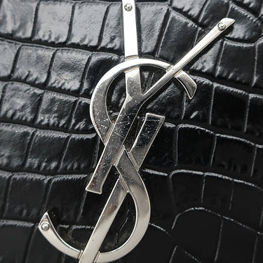 サンローラン SAINT LAURENT ケイト タッセル チェーンウォレット ブラック レザー 2WAYバッグ シルバー金具 ショルダー モノグラム カサンドラ 黒 型押し