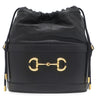 グッチ GUCCI ホースビット バケットバッグ 602118 ブラック レザー ショルダーバッグ ゴールド金具 黒 巾着