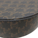 セリーヌ CELINE トリオンフ ラウンド ショルダー ブラウン PVCコーティングキャンバス レザー ショルダーバッグ ゴールド金具 茶 ポシェット ロゴ 刺繍
