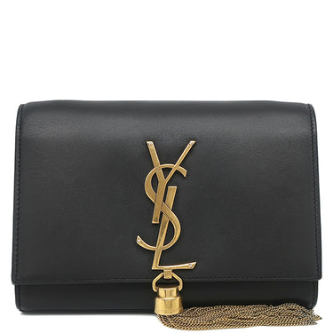 サンローラン SAINT LAURENT ケイト タッセル チェーンショルダー ブラック レザー ショルダーバッグ ゴールド金具 モノグラム カサンドラ 黒