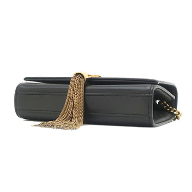 サンローラン SAINT LAURENT ケイト タッセル チェーンショルダー ブラック レザー ショルダーバッグ ゴールド金具 モノグラム カサンドラ 黒