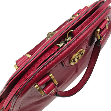 グッチ GUCCI リベル ミディアム トップハンドル トートバッグ 516459 レッド レザー 2WAYバッグ ゴールド金具 ハンドバッグ ショルダー