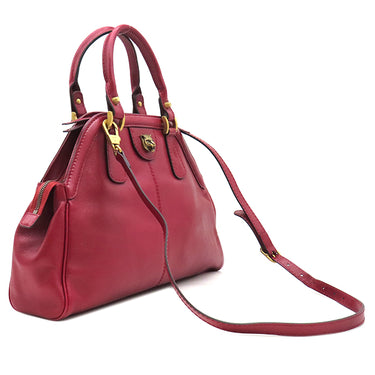 グッチ GUCCI リベル ミディアム トップハンドル トートバッグ 516459 レッド レザー 2WAYバッグ ゴールド金具 ハンドバッグ ショルダー