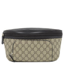 グッチ GUCCI クロスボディバッグ 779843 ベージュ×ブラック GGスプリームキャンバス レザー ボディバッグ シルバー金具 ウエストバッグ 黒