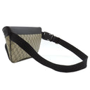 グッチ GUCCI クロスボディバッグ 779843 ベージュ×ブラック GGスプリームキャンバス レザー ボディバッグ シルバー金具 ウエストバッグ 黒