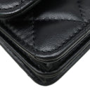 シャネル CHANEL マトラッセ ミニ チェーンウォレット AP1649 ブラック ラムスキン チェーンウォレット ゴールド金具 ココマーク カメリア