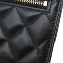 シャネル CHANEL マトラッセ ミニ チェーンウォレット AP1649 ブラック ラムスキン チェーンウォレット ゴールド金具 ココマーク カメリア