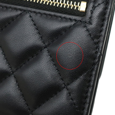 シャネル CHANEL マトラッセ ミニ チェーンウォレット AP1649 ブラック ラムスキン チェーンウォレット ゴールド金具 ココマーク カメリア