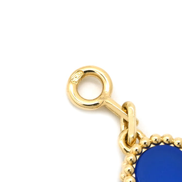 ヴァンクリーフアーペル Van Cleef & Arpels ヴィンテージアルハンブラ 5モチーフ VCARP3490 ブルー×イエローゴールド K18YG ブルーアゲート ブレスレット 青 750 18K YG アゲート