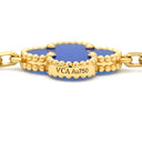 ヴァンクリーフアーペル Van Cleef & Arpels ヴィンテージアルハンブラ 5モチーフ VCARP3490 ブルー×イエローゴールド K18YG ブルーアゲート ブレスレット 青 750 18K YG アゲート