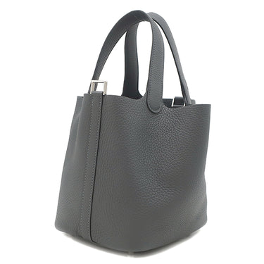 エルメス HERMES ピコタンロック 18 PM グリミスティ トリヨンクレマンス ハンドバッグ シルバー金具 新品 未使用 グレー 2026年製