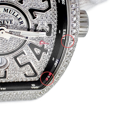 腕時計 フランクミュラー FRANCK MULLER ヴァンガード V45SCDT 自動巻き メンズ ダイヤ パヴェ トノー トノウ デイト アラビア