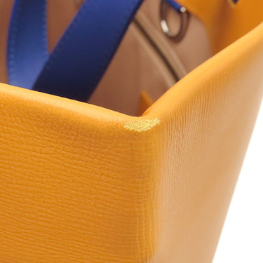 ルイヴィトン LOUIS VUITTON ショッパー バッグ MM M24457 サフラン レザー 2WAYバッグ シルバー金具 イエロー トート ショルダー