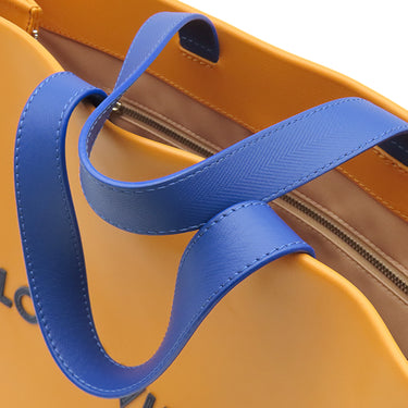 ルイヴィトン LOUIS VUITTON ショッパー バッグ MM M24457 サフラン レザー 2WAYバッグ シルバー金具 イエロー トート ショルダー