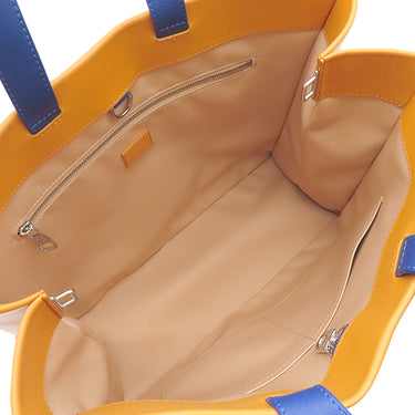 ルイヴィトン LOUIS VUITTON ショッパー バッグ MM M24457 サフラン レザー 2WAYバッグ シルバー金具 イエロー トート ショルダー
