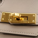 エルメス HERMES バーキン25 グリアスファルト ヴォースイフト ハンドバッグ ゴールド金具 グレージュ