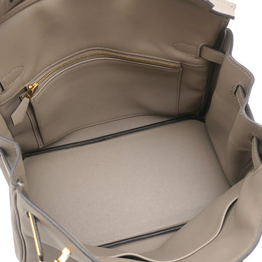 エルメス HERMES バーキン25 グリアスファルト ヴォースイフト ハンドバッグ ゴールド金具 グレージュ