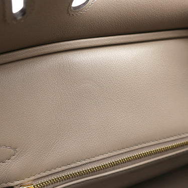 エルメス HERMES バーキン25 グリアスファルト ヴォースイフト ハンドバッグ ゴールド金具 グレージュ