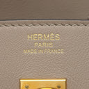 エルメス HERMES バーキン25 グリアスファルト ヴォースイフト ハンドバッグ ゴールド金具 グレージュ