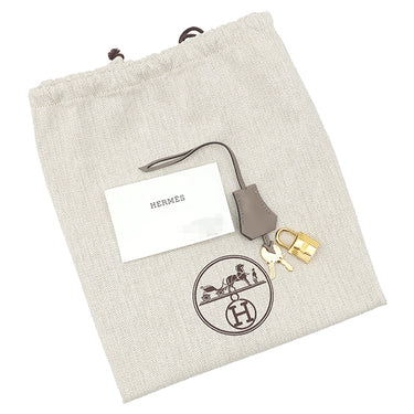 エルメス HERMES バーキン25 グリアスファルト ヴォースイフト ハンドバッグ ゴールド金具 グレージュ