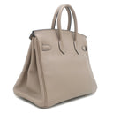 エルメス HERMES バーキン25 グリアスファルト ヴォースイフト ハンドバッグ ゴールド金具 グレージュ