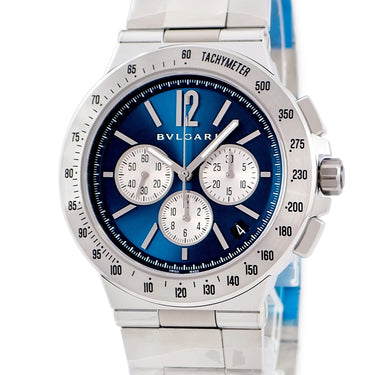 腕時計 ブルガリ BVLGARI ディアゴノ ヴェロチッシモ クロノグラフ DG41SCH DG41C3SSDCHTA 自動巻き メンズ 未使用 ブルー