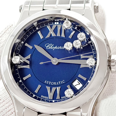 腕時計 ショパール CHOPARD ハッピースポーツ 36 オートマティック 278559-3009 自動巻き メンズ レディース 純正ダイヤ 青 デイト