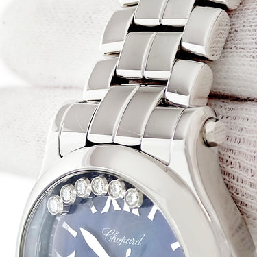腕時計 ショパール CHOPARD ハッピースポーツ 36 オートマティック 278559-3009 自動巻き メンズ レディース 純正ダイヤ 青 デイト