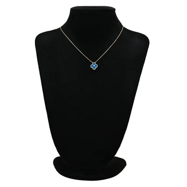 ヴァンクリーフアーペル Van Cleef & Arpels ヴィンテージ アルハンブラ VCARP46000 ブルーXイエローゴールド K18PG ダイヤモンド セーブル ネックレス 2019年ホリデー限定 セーブル 1Pダイヤ 18K