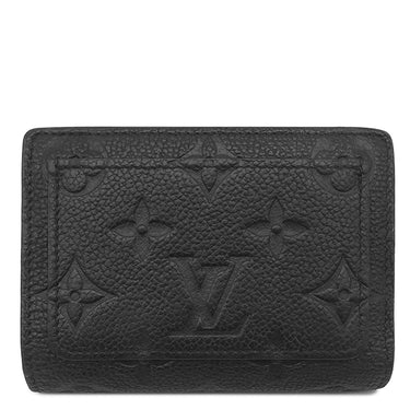 ルイヴィトン LOUIS VUITTON ポルトフォイユ クレア M80151 ノワール モノグラムアンプラント 二つ折り財布 ゴールド金具 コンパクト 小銭入れ