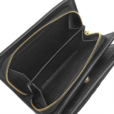 ルイヴィトン LOUIS VUITTON ポルトフォイユ クレア M80151 ノワール モノグラムアンプラント 二つ折り財布 ゴールド金具 コンパクト 小銭入れ