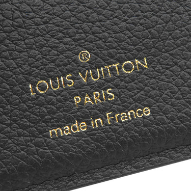 ルイヴィトン LOUIS VUITTON ポルトフォイユ クレア M80151 ノワール モノグラムアンプラント 二つ折り財布 ゴールド金具 コンパクト 小銭入れ