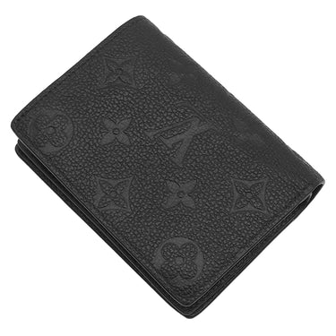 ルイヴィトン LOUIS VUITTON ポルトフォイユ クレア M80151 ノワール モノグラムアンプラント 二つ折り財布 ゴールド金具 コンパクト 小銭入れ