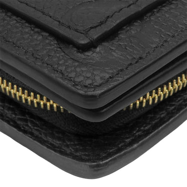 ルイヴィトン LOUIS VUITTON ポルトフォイユ クレア M80151 ノワール モノグラムアンプラント 二つ折り財布 ゴールド金具 コンパクト 小銭入れ