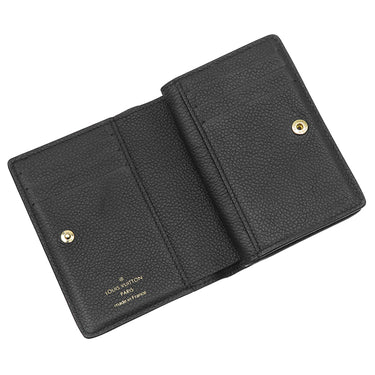 ルイヴィトン LOUIS VUITTON ポルトフォイユ クレア M80151 ノワール モノグラムアンプラント 二つ折り財布 ゴールド金具 コンパクト 小銭入れ