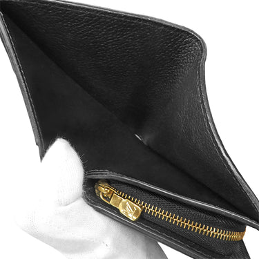 ルイヴィトン LOUIS VUITTON ポルトフォイユ クレア M80151 ノワール モノグラムアンプラント 二つ折り財布 ゴールド金具 コンパクト 小銭入れ