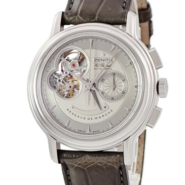 腕時計 ゼニス ZENITH エルプリメロ クロノマスター T オープン 03.0240.4021/76.C495 自動巻き メンズ OH済 グレー スモールセコンド