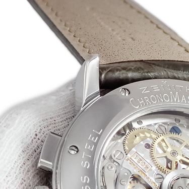 腕時計 ゼニス ZENITH エルプリメロ クロノマスター T オープン 03.0240.4021/76.C495 自動巻き メンズ OH済 グレー スモールセコンド
