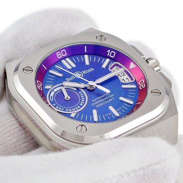 腕時計 ベル&ロス BELL&ROSS BR-X5 イリデセント BRX5R-IRS-ST/SRB 自動巻き メンズ 未使用 パワーリザーブ デイト グリーン パープル
