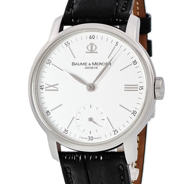 腕時計 ボーム&メルシエ BAUME&MERCIER クラシマ エグゼクティブ M0A08461 手巻き メンズ ホワイト スモールセコンド バー ローマン