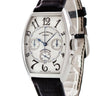腕時計 フランクミュラー FRANCK MULLER トノウカーベックス クロノグラフ 5850CCAT 自動巻き メンズ OH済 シルバー ギョーシェ 青針 デイト
