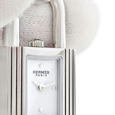 腕時計 エルメス HERMES ケリーウォッチ KE4.110.132 クオーツ レディース ホワイト 白 カデナ型 錠前 南京錠