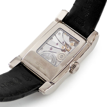 腕時計 ロレックス ROLEX チェリーニ プリンス 5443/9 D番 手巻き メンズ OH済 D番 K18WG無垢 角型 ブラック シルバー スモールセコンド