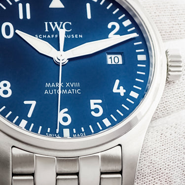 腕時計 IWC IWC パイロットウォッチ マークXVIII プティプランス IW327010 自動巻き メンズ マーク18 星の王子さま ブルー デイト