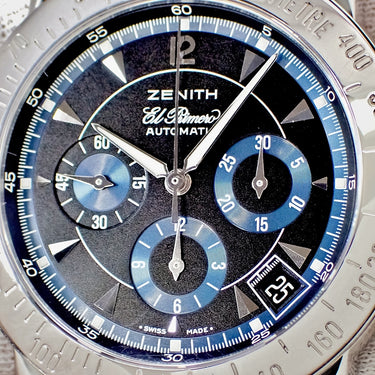 腕時計 ゼニス ZENITH エルプリメロ レインボー クロノグラフ 01/02.0461.400 自動巻き メンズ ブルー ブラック デイト タキメーター