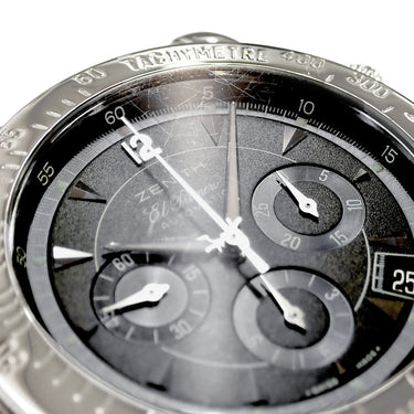 腕時計 ゼニス ZENITH エルプリメロ レインボー クロノグラフ 01/02.0461.400 自動巻き メンズ ブルー ブラック デイト タキメーター