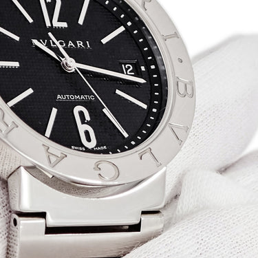 腕時計 ブルガリ BVLGARI ブルガリブルガリ BB38SSAUTO 自動巻き メンズ ブラック デイト バー アラビア ギョウシェ
