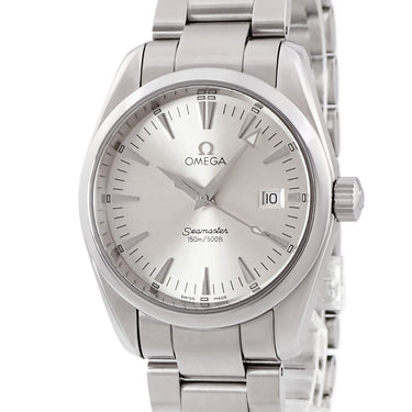 腕時計 オメガ OMEGA シーマスター アクアテラ 2518.30.00 クオーツ メンズ シルバー サンレイ デイト バー