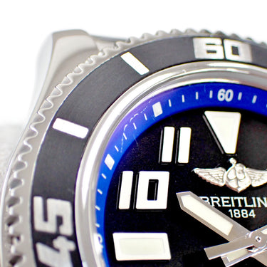 腕時計 ブライトリング BREITLING スーパーオーシャン 42 A17364 自動巻き メンズ ブラック 逆回転防止ベゼル デイト アラビア