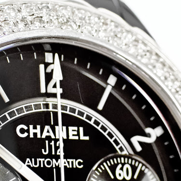 腕時計 シャネル CHANEL J12 クロノグラフ H0940 自動巻き メンズ ブラック セラミック ダイヤ デイト スモールセコンド